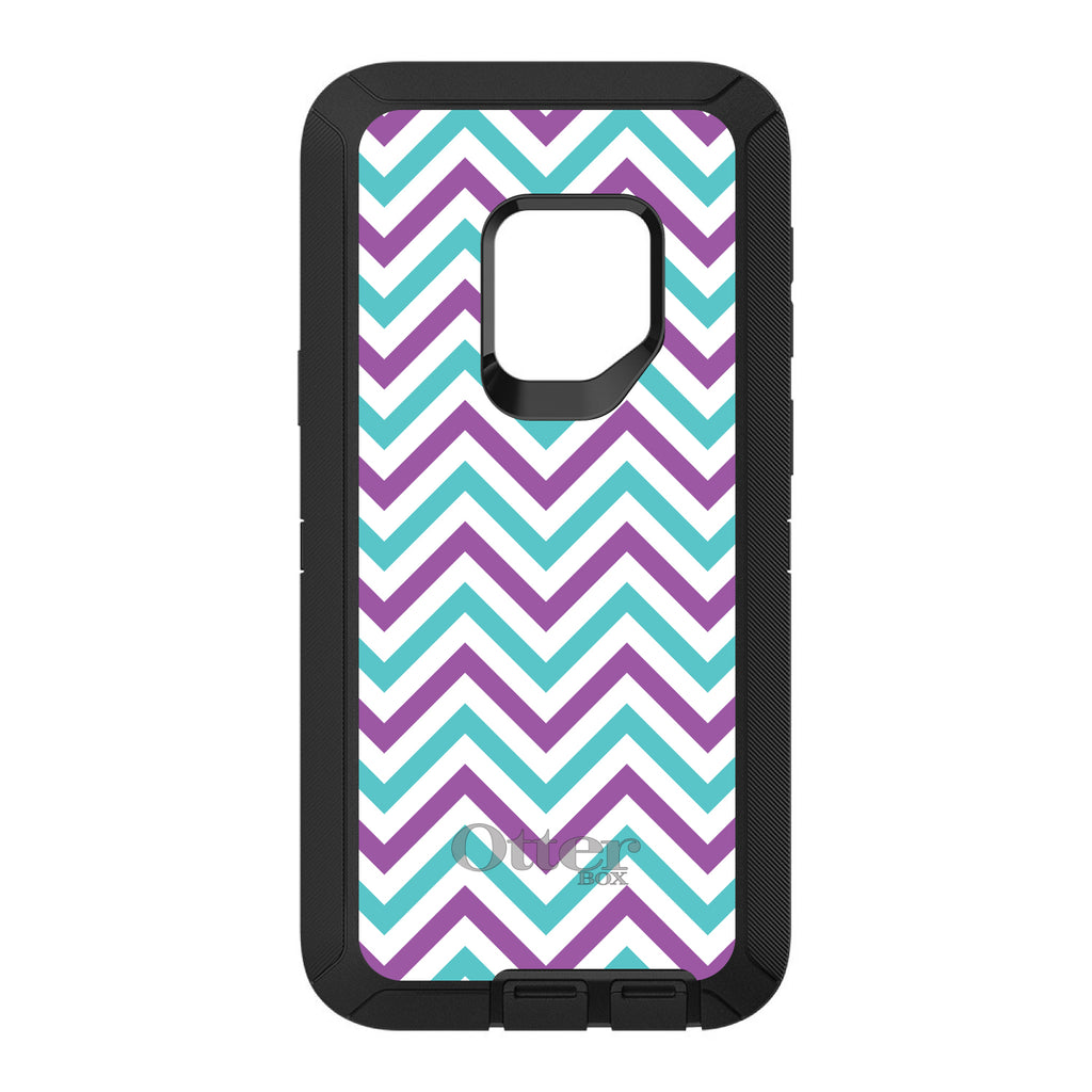 Purple Teal Chevron Stripes OtterBox Defender Case for iPhone & Galaxy, view 11