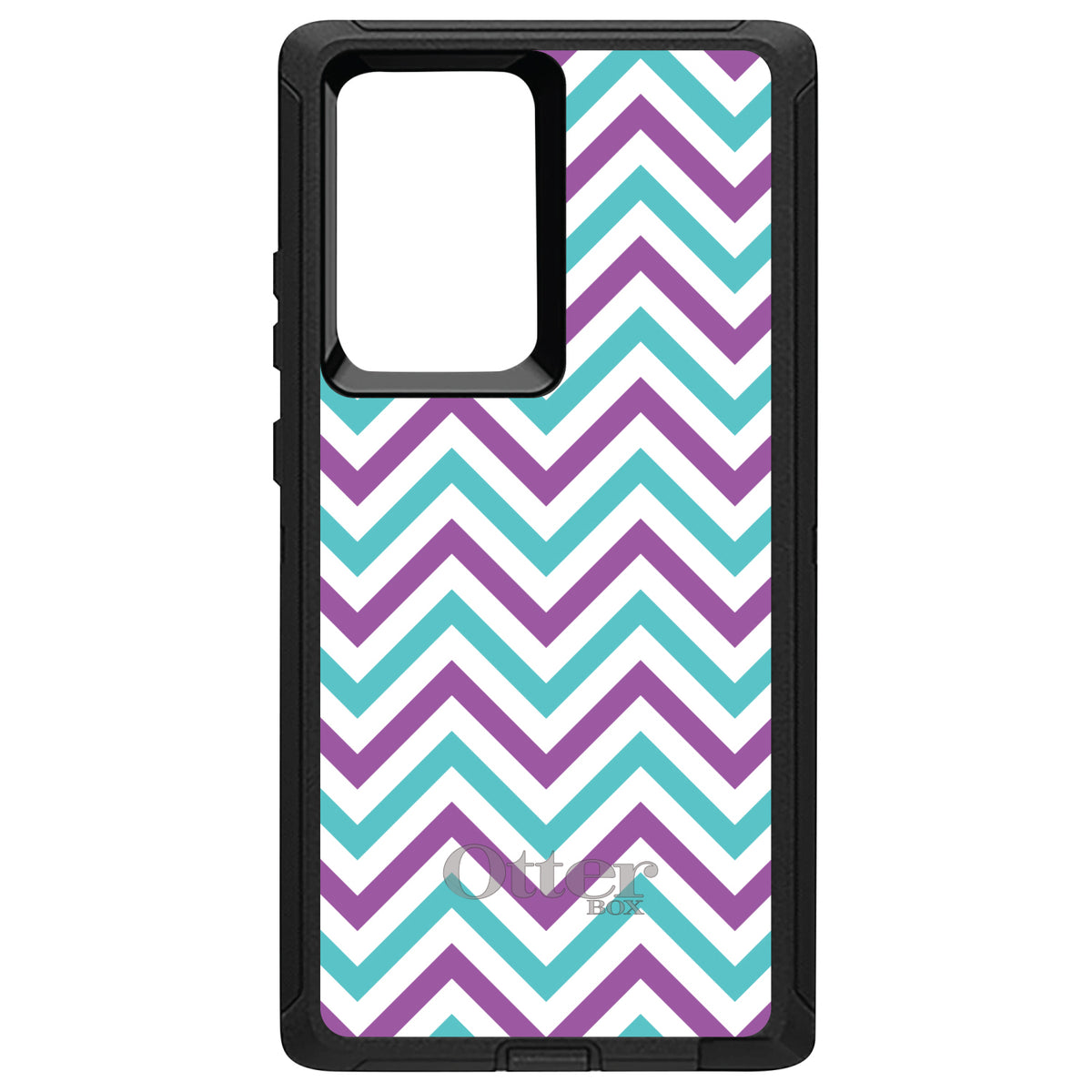 Purple Teal Chevron Stripes OtterBox Defender Case for iPhone & Galaxy, view 13