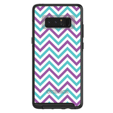 DistinctInk™ OtterBox Symmetry Series Case for Apple iPhone / Samsung Galaxy / Google Pixel - Purple Teal Chevron Stripes
