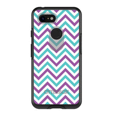 DistinctInk™ OtterBox Symmetry Series Case for Apple iPhone / Samsung Galaxy / Google Pixel - Purple Teal Chevron Stripes