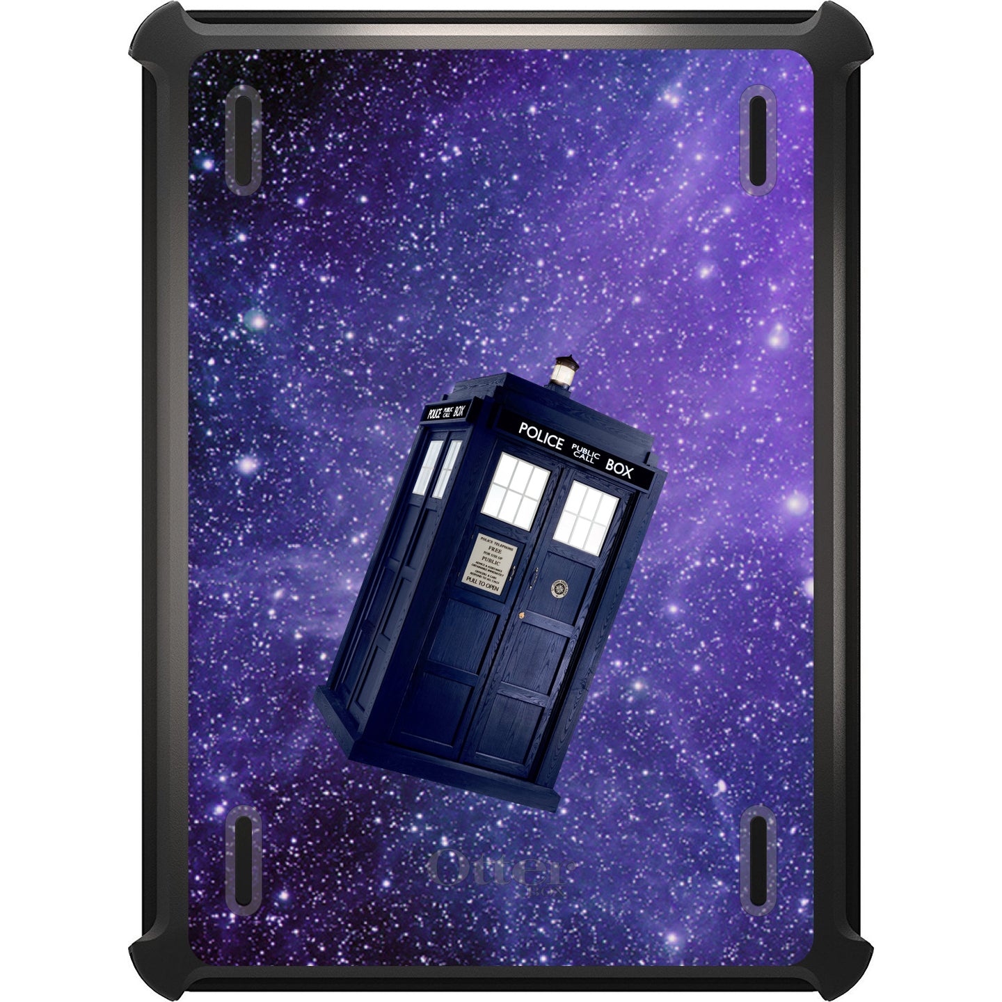 DistinctInk™ OtterBox Defender Series Case for Apple iPad / iPad Pro / iPad Air / iPad Mini - TARDIS Floating in Space