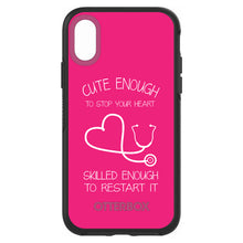DistinctInk™ OtterBox Symmetry Series Case for Apple iPhone / Samsung Galaxy / Google Pixel - Hot Pink Nurse Stethoscope Heart