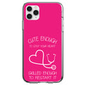 Hot Pink Nurse Stethoscope Heart Clear Shockproof iPhone Case