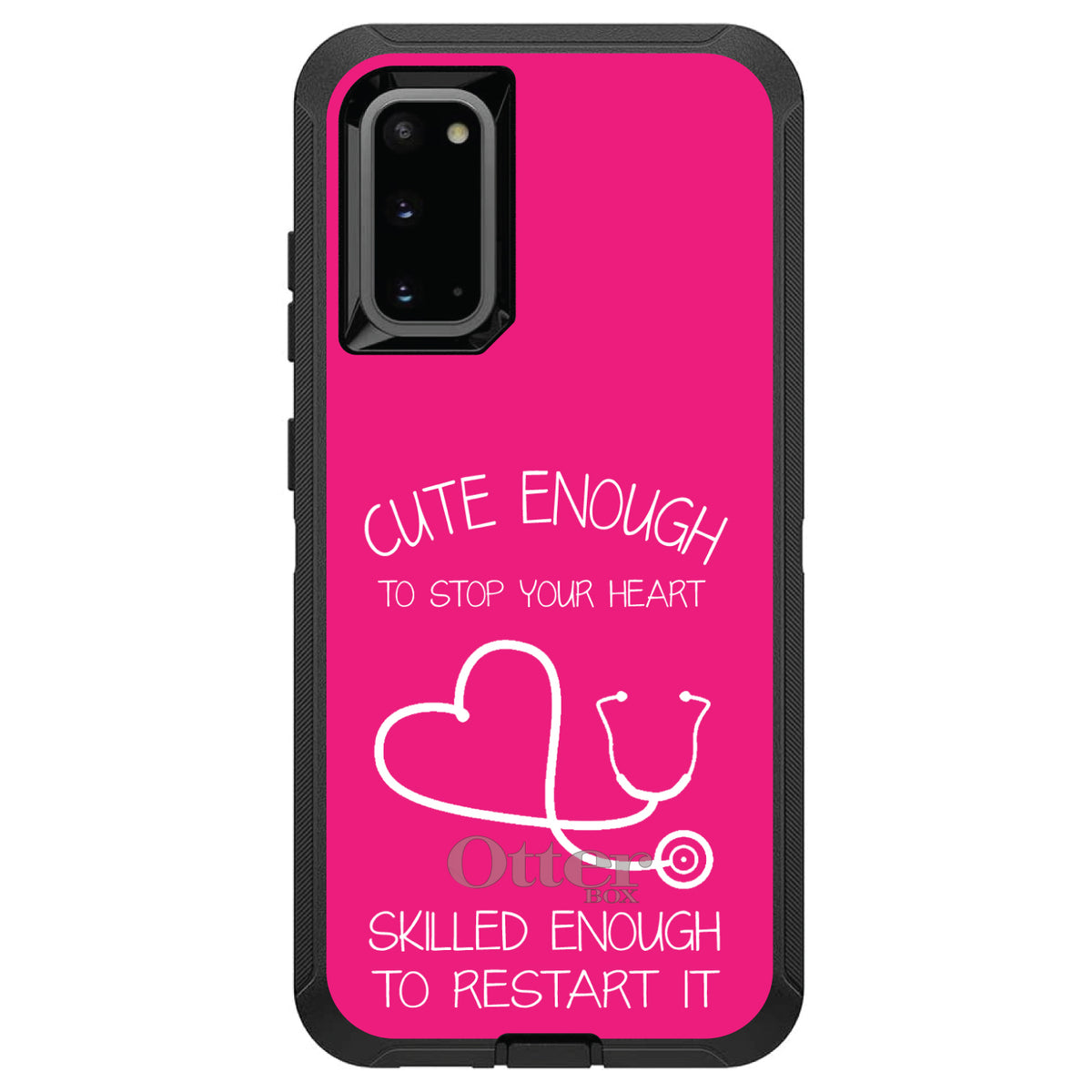 Hot Pink Nurse Stethoscope Heart OtterBox Defender Case for iPhone & Galaxy, view 8