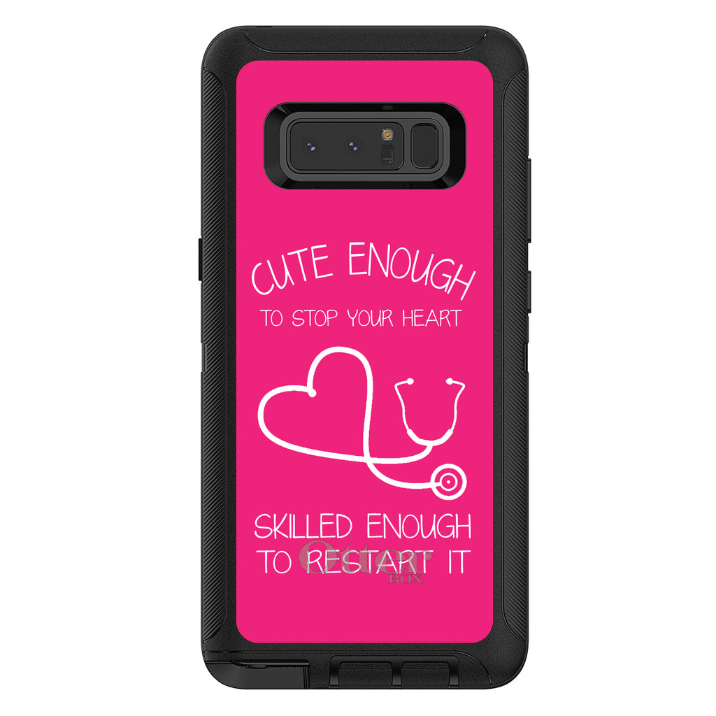 Hot Pink Nurse Stethoscope Heart OtterBox Defender Case for iPhone & Galaxy, view 17