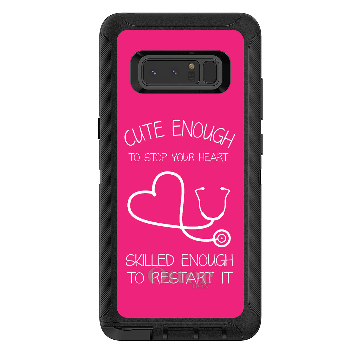 Hot Pink Nurse Stethoscope Heart OtterBox Defender Case for iPhone & Galaxy, view 17
