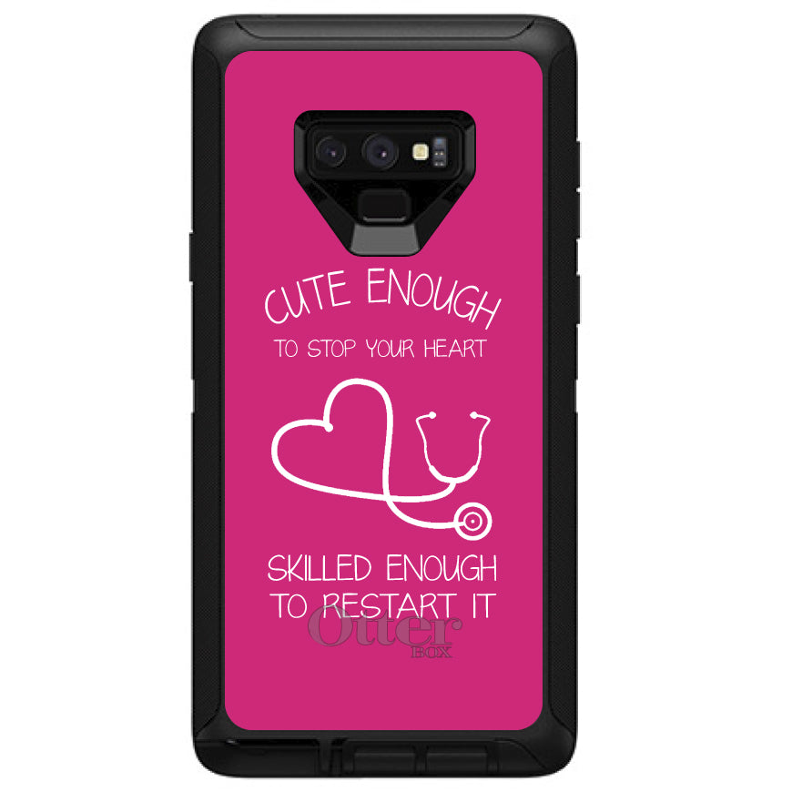Hot Pink Nurse Stethoscope Heart OtterBox Defender Case for iPhone & Galaxy, view 16