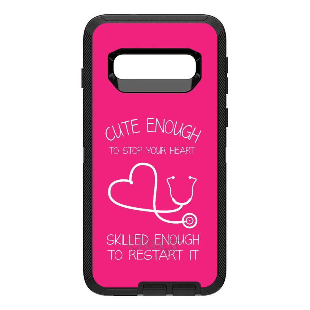 Hot Pink Nurse Stethoscope Heart OtterBox Defender Case for iPhone & Galaxy, view 9