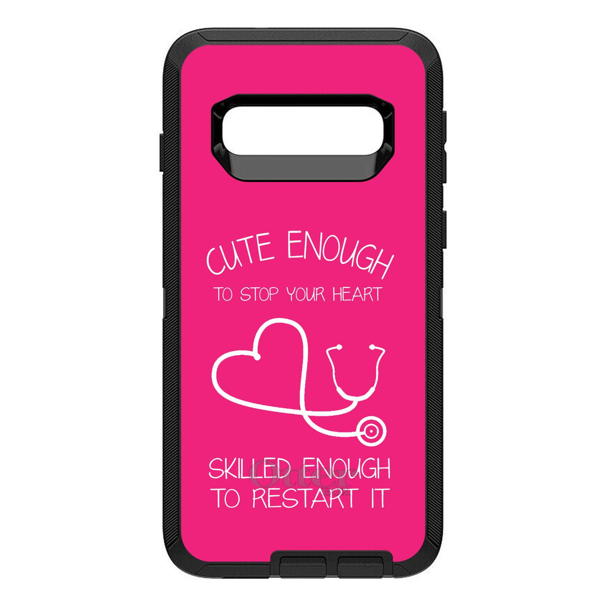 Hot Pink Nurse Stethoscope Heart OtterBox Defender Case for iPhone & Galaxy, view 9