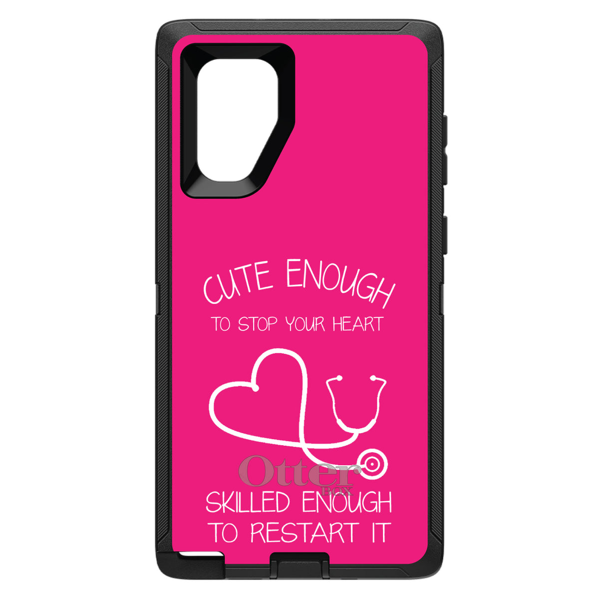 Hot Pink Nurse Stethoscope Heart OtterBox Defender Case for iPhone & Galaxy, view 15
