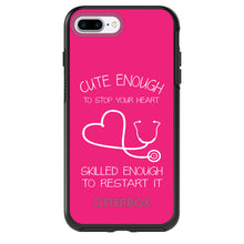 DistinctInk™ OtterBox Symmetry Series Case for Apple iPhone / Samsung Galaxy / Google Pixel - Hot Pink Nurse Stethoscope Heart