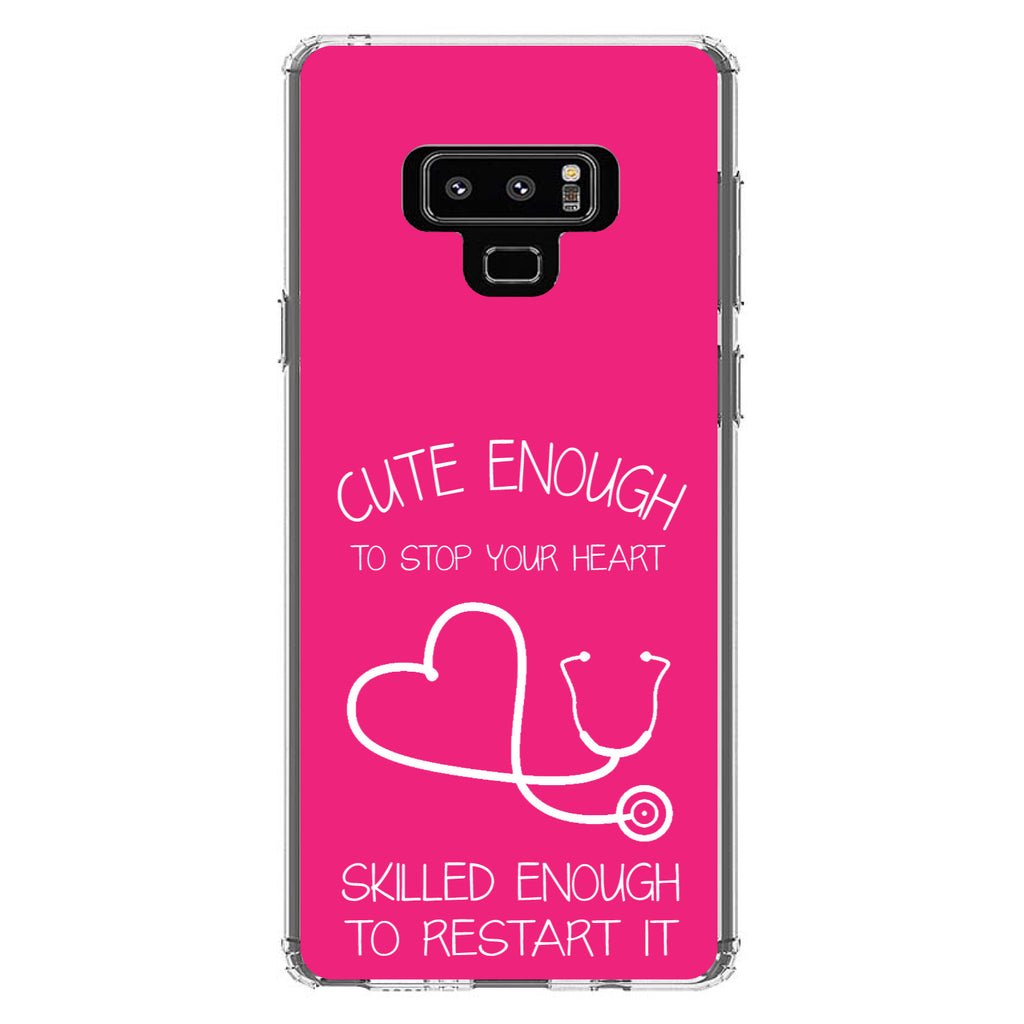Hot Pink Nurse Stethoscope Heart Clear Shockproof iPhone Case, view 11