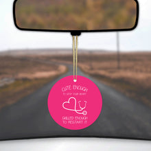Hot Pink Nurse Stethoscope Heart Ceramic Ornament