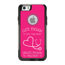 DistinctInk™ OtterBox Commuter Series Case for Apple iPhone or Samsung Galaxy - Hot Pink Nurse Stethoscope Heart