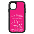 Hot Pink Nurse Stethoscope Heart OtterBox Defender Case for iPhone & Galaxy, view 2