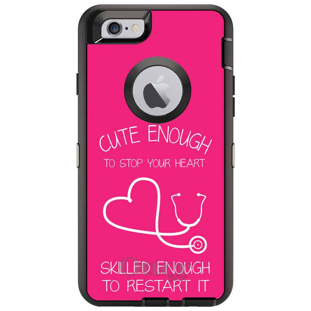 Hot Pink Nurse Stethoscope Heart OtterBox Defender Case for iPhone & Galaxy, view 4