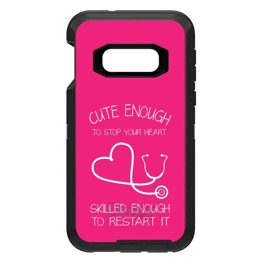 Hot Pink Nurse Stethoscope Heart OtterBox Defender Case for iPhone & Galaxy, view 10