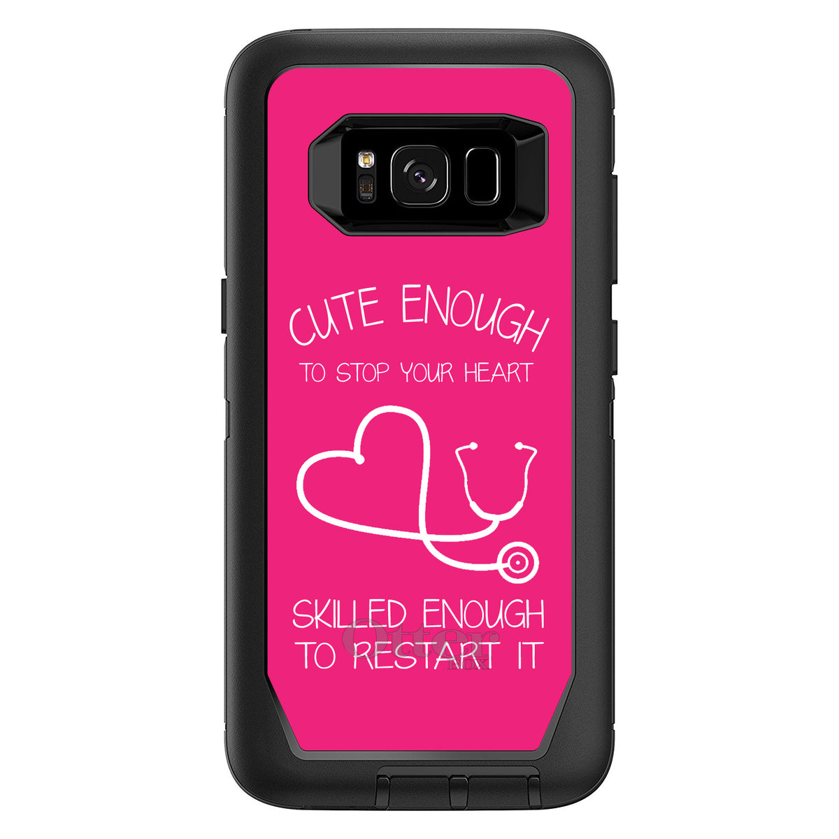 Hot Pink Nurse Stethoscope Heart OtterBox Defender Case for iPhone & Galaxy, view 12