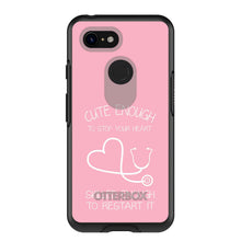 DistinctInk™ OtterBox Symmetry Series Case for Apple iPhone / Samsung Galaxy / Google Pixel - Pink Nurse Stethoscope Heart
