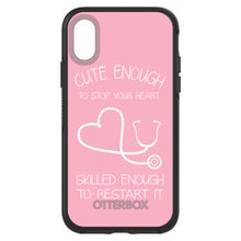 DistinctInk™ OtterBox Symmetry Series Case for Apple iPhone / Samsung Galaxy / Google Pixel - Pink Nurse Stethoscope Heart