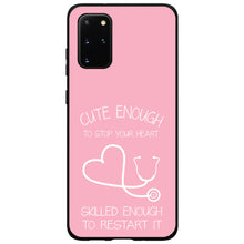 DistinctInk® Hard Plastic Snap-On Case for Apple iPhone or Samsung Galaxy - Pink Nurse Stethoscope Heart