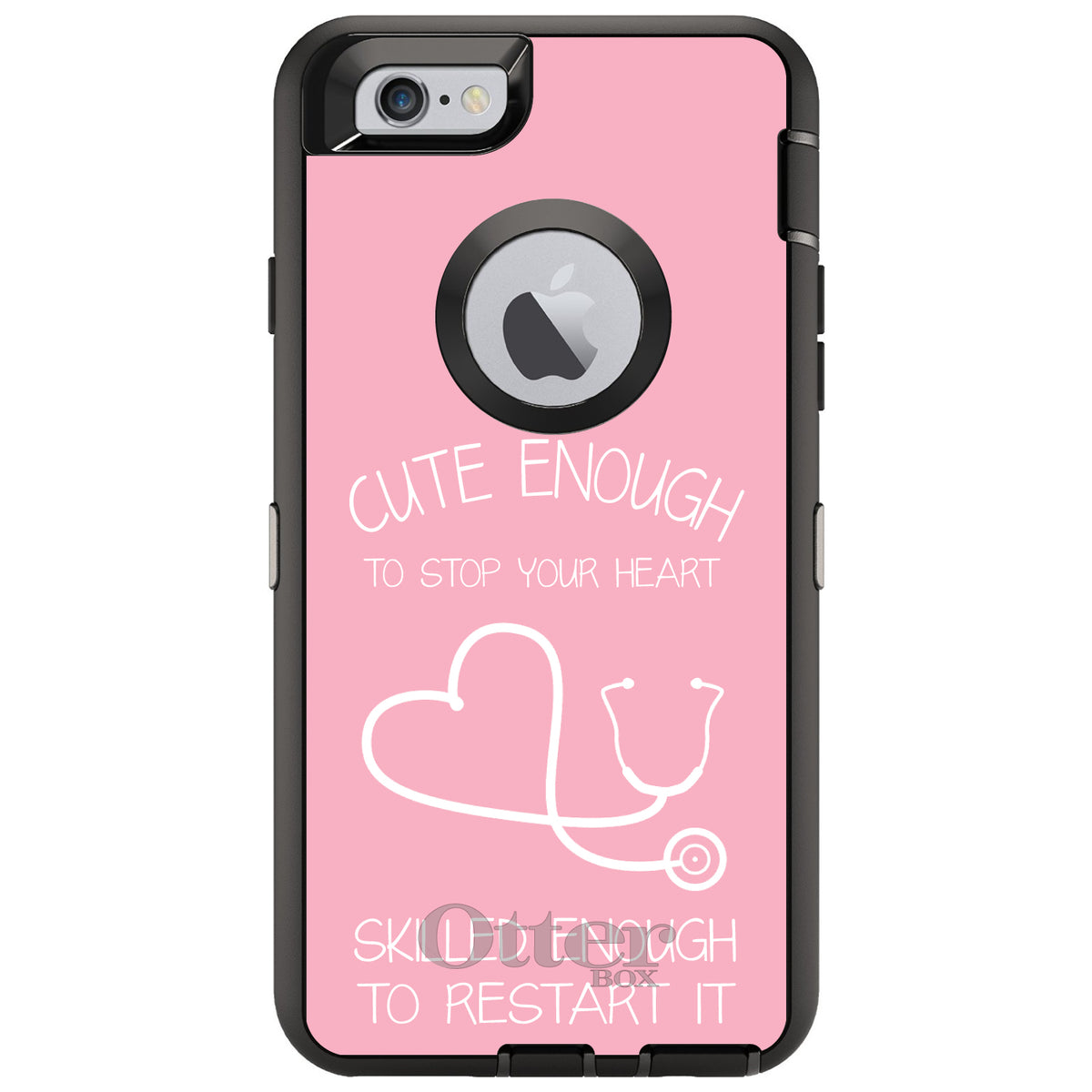 Pink Nurse Stethoscope Heart OtterBox Defender Case for iPhone & Galaxy, view 4