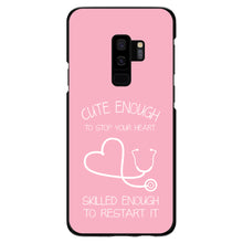 DistinctInk® Hard Plastic Snap-On Case for Apple iPhone or Samsung Galaxy - Pink Nurse Stethoscope Heart