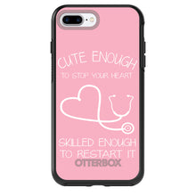 DistinctInk™ OtterBox Symmetry Series Case for Apple iPhone / Samsung Galaxy / Google Pixel - Pink Nurse Stethoscope Heart