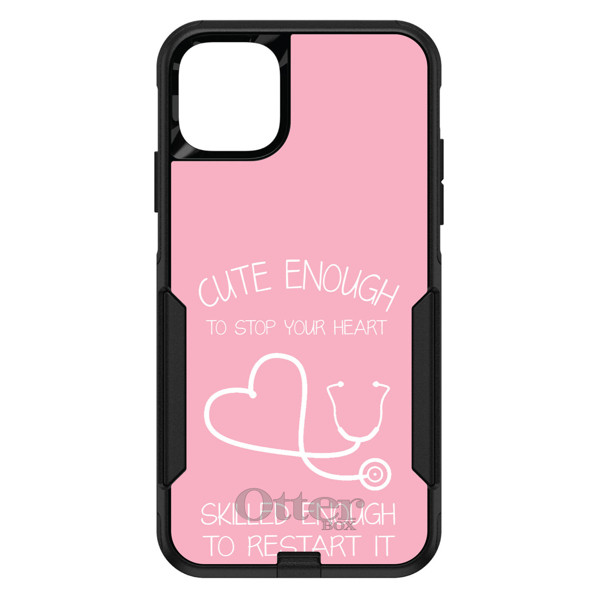 Pink Nurse Stethoscope Heart OtterBox Commuter Case for iPhone & Galaxy, view 2
