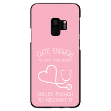 DistinctInk® Hard Plastic Snap-On Case for Apple iPhone or Samsung Galaxy - Pink Nurse Stethoscope Heart