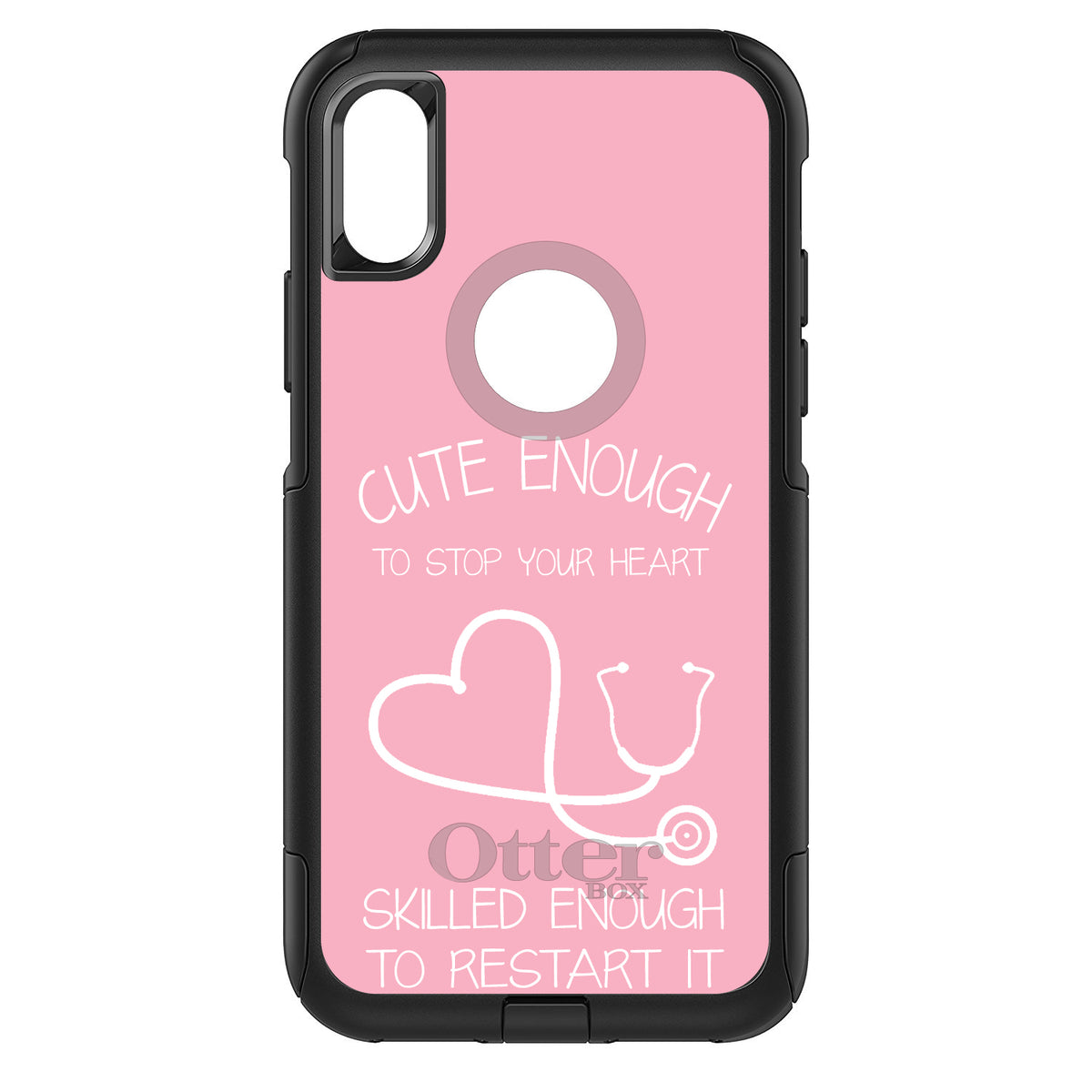 Pink Nurse Stethoscope Heart OtterBox Commuter Case for iPhone & Galaxy, view 3