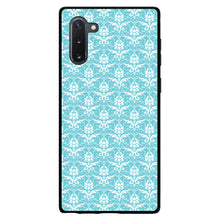 DistinctInk® Hard Plastic Snap-On Case for Apple iPhone or Samsung Galaxy - Baby Blue White Damask Pattern