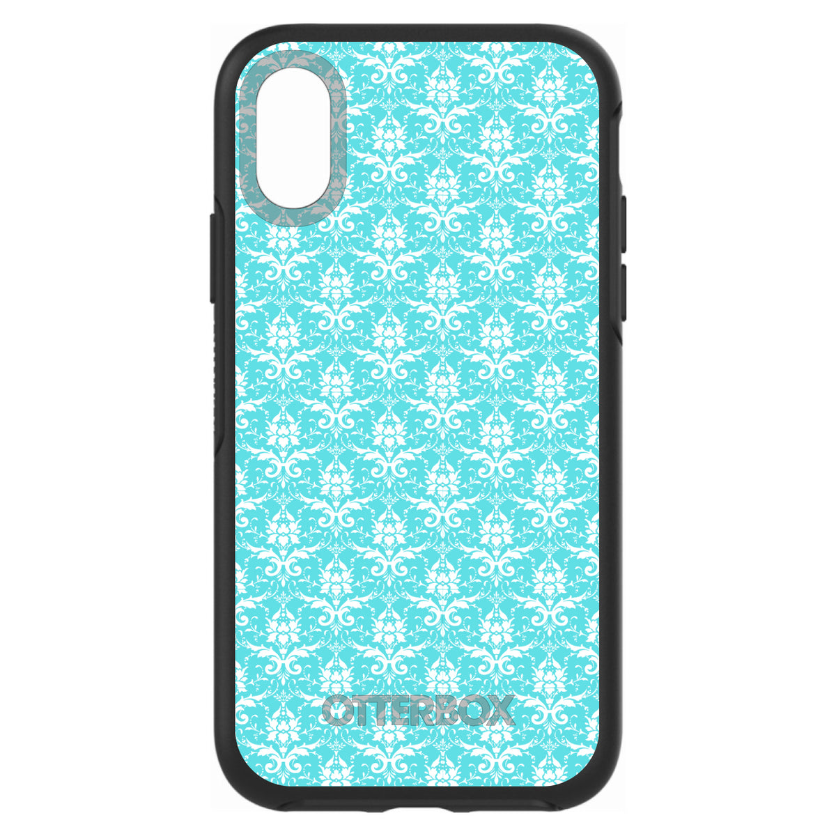 Baby Blue White Damask Pattern OtterBox Symmetry Case for iPhone & Galaxy, view 4
