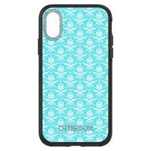 DistinctInk™ OtterBox Symmetry Series Case for Apple iPhone / Samsung Galaxy / Google Pixel - Baby Blue White Damask Pattern