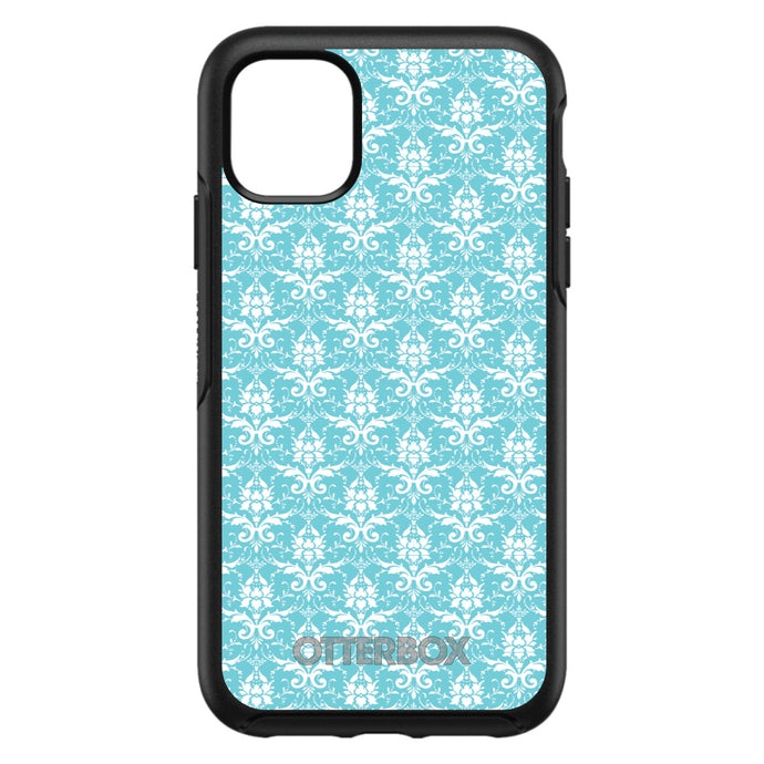 DistinctInk™ OtterBox Symmetry Series Case for Apple iPhone / Samsung Galaxy / Google Pixel - Baby Blue White Damask Pattern
