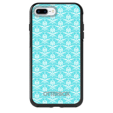 DistinctInk™ OtterBox Symmetry Series Case for Apple iPhone / Samsung Galaxy / Google Pixel - Baby Blue White Damask Pattern