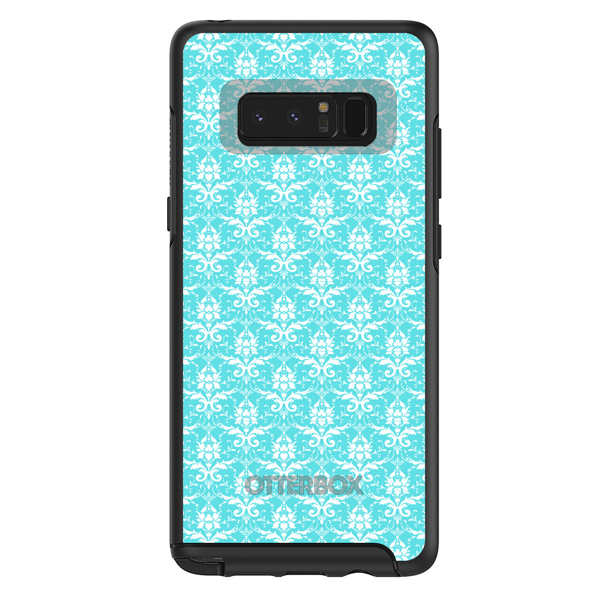 Baby Blue White Damask Pattern OtterBox Symmetry Case for iPhone & Galaxy, view 14