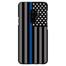 DistinctInk® Hard Plastic Snap-On Case for Apple iPhone or Samsung Galaxy - Thin Blue Line US Flag Law Enforcement