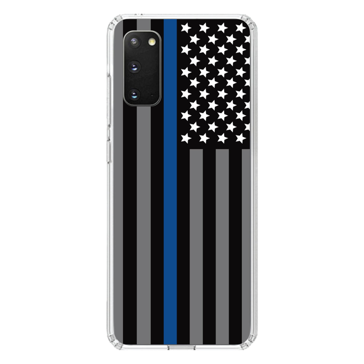 Thin Blue Line US Flag Law Enforcement Clear Shockproof iPhone Case, view 15