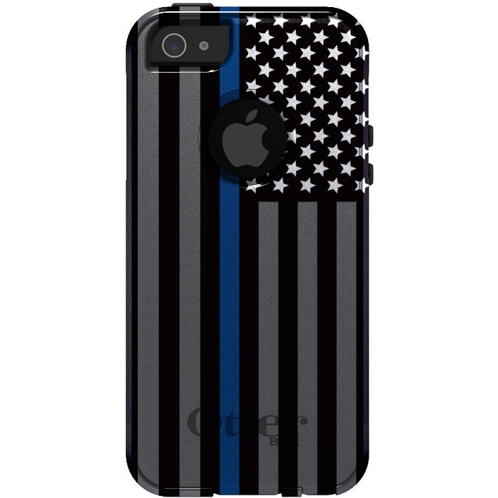 Thin Blue Line US Flag Law Enforcement OtterBox Commuter Case for iPhone & Galaxy, view 5