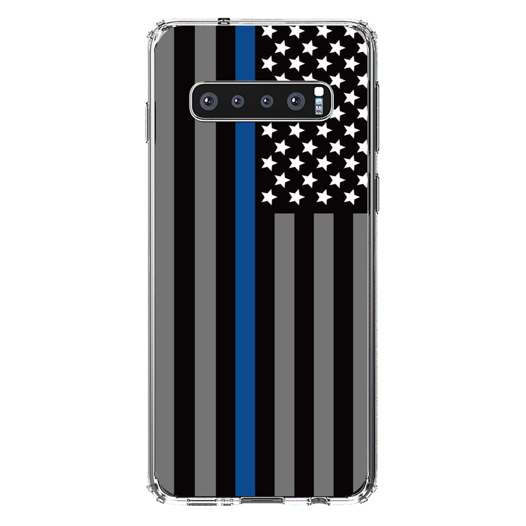 Thin Blue Line US Flag Law Enforcement Clear Shockproof iPhone Case, view 16
