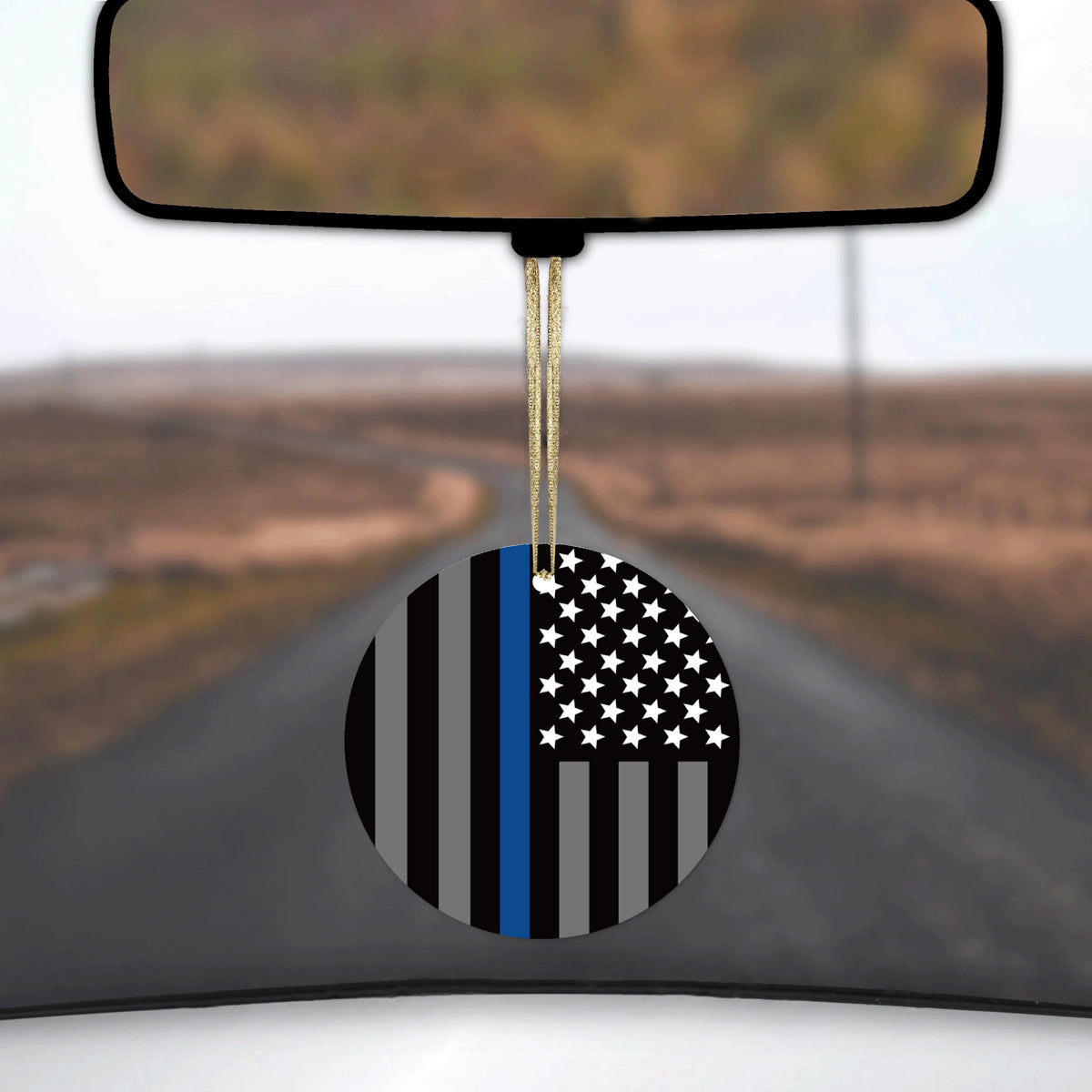 Thin Blue Line US Flag Law Enforcement Ceramic Ornament, view 3