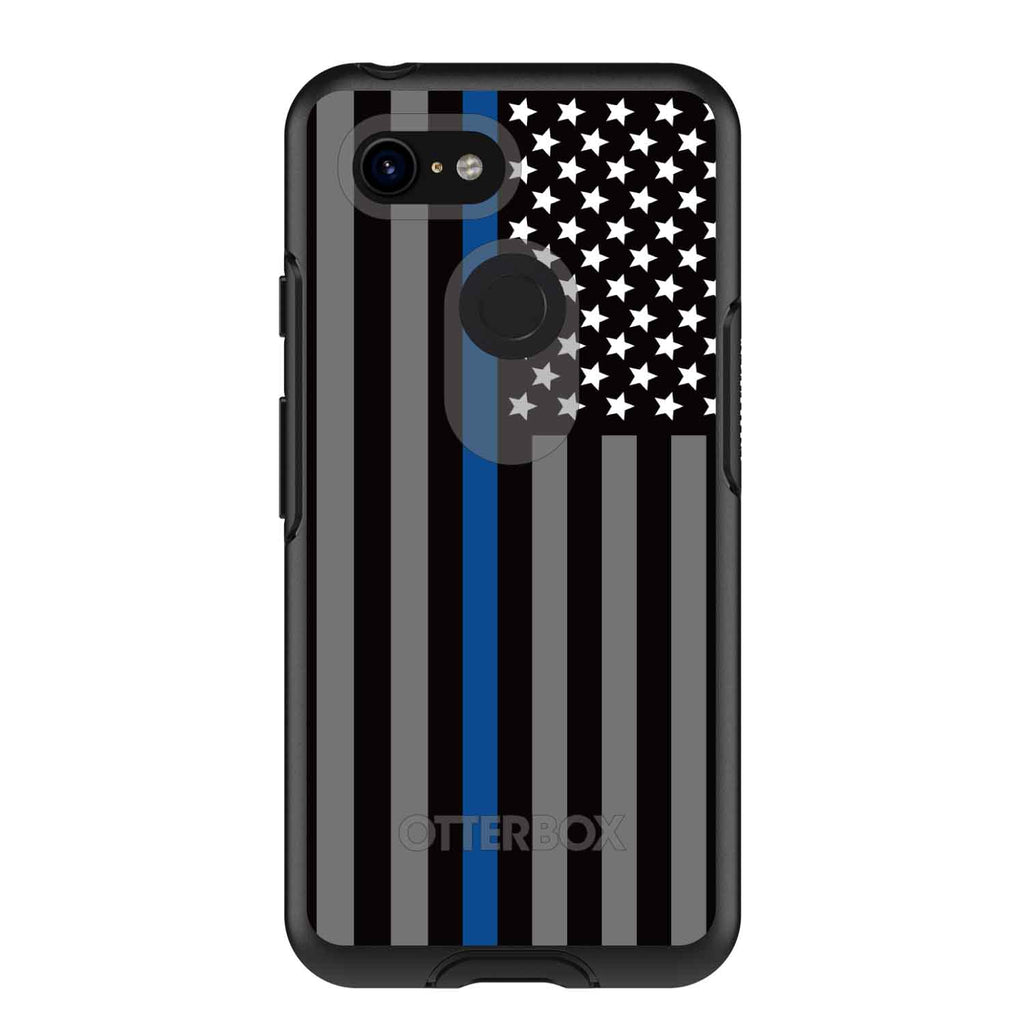 Thin Blue Line US Flag Law Enforcement OtterBox Symmetry Case for iPhone & Galaxy, view 15