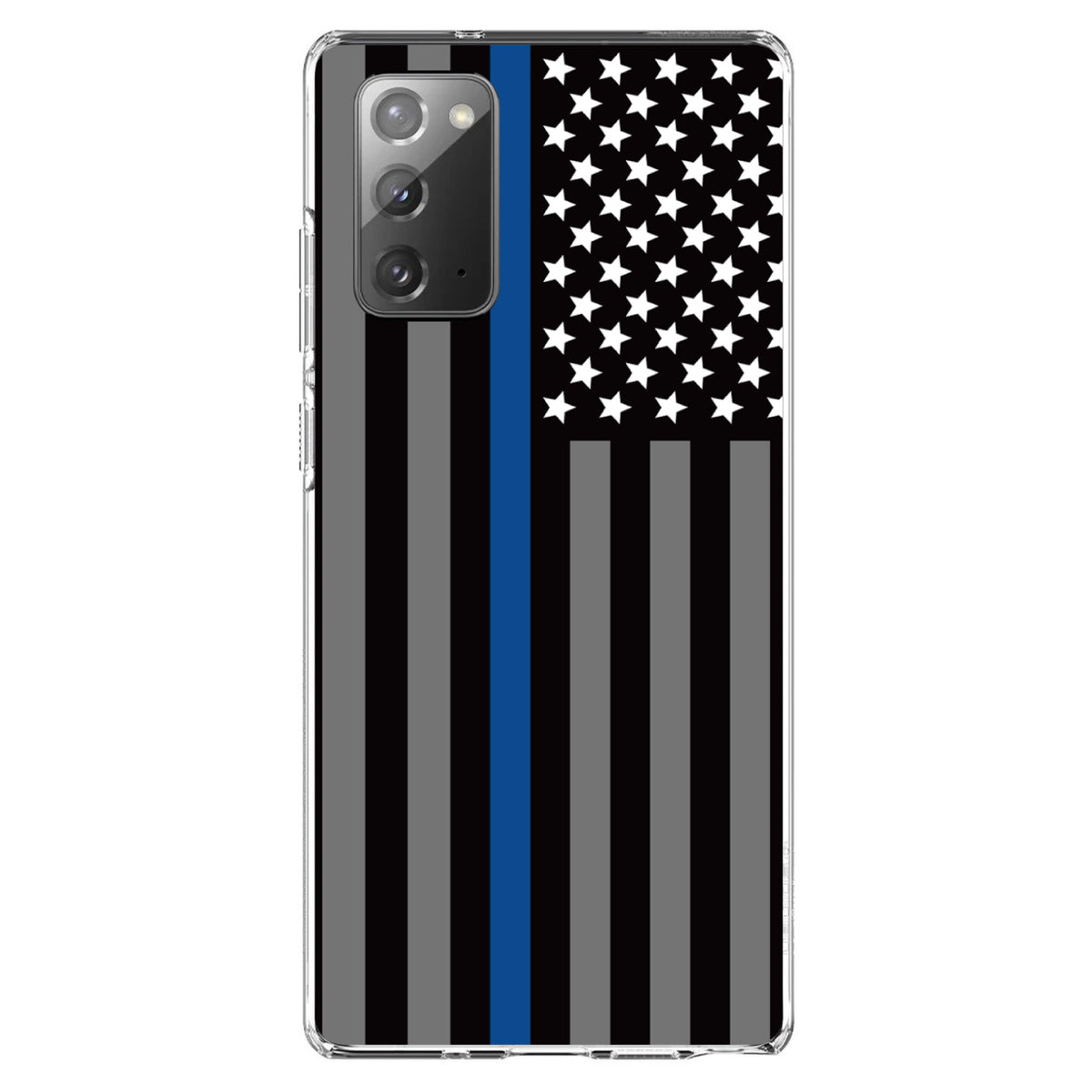 Thin Blue Line US Flag Law Enforcement Clear Shockproof iPhone Case, view 7