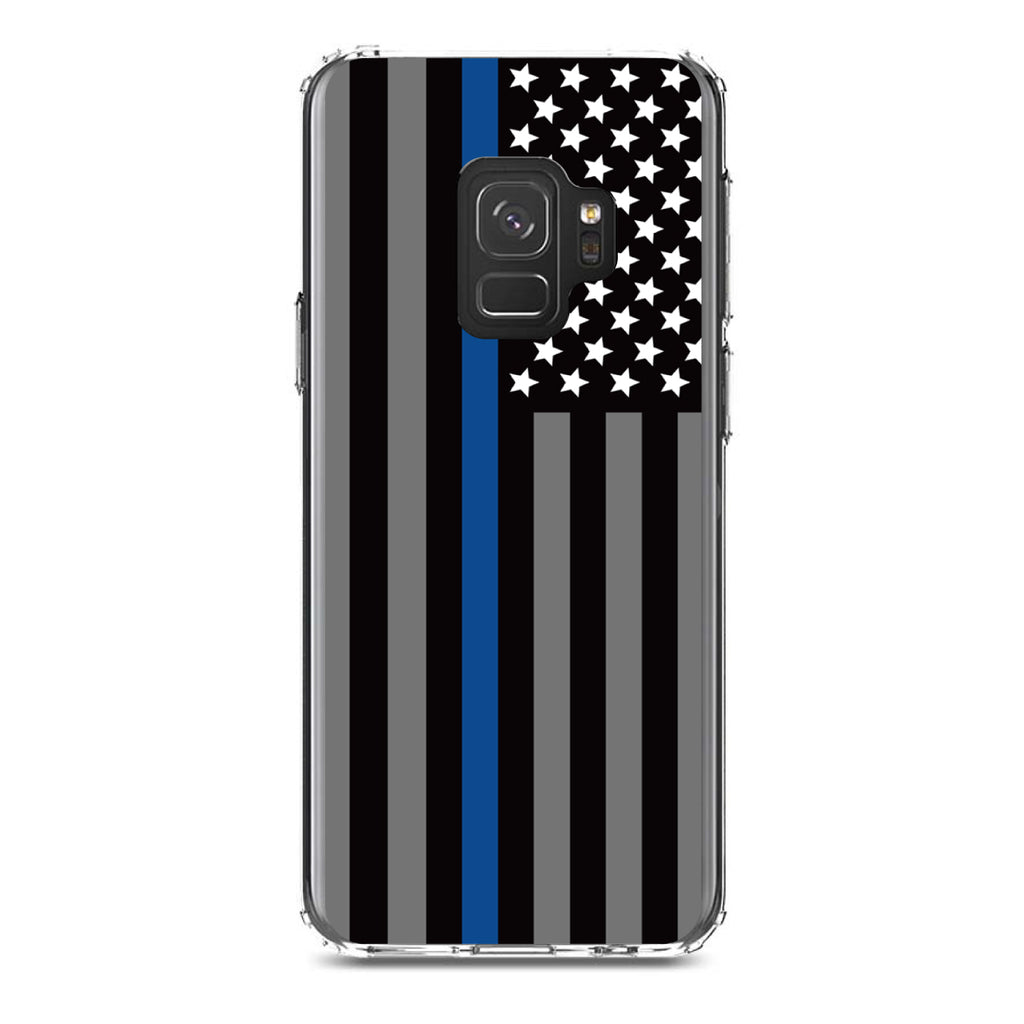 Thin Blue Line US Flag Law Enforcement Clear Shockproof iPhone Case, view 19