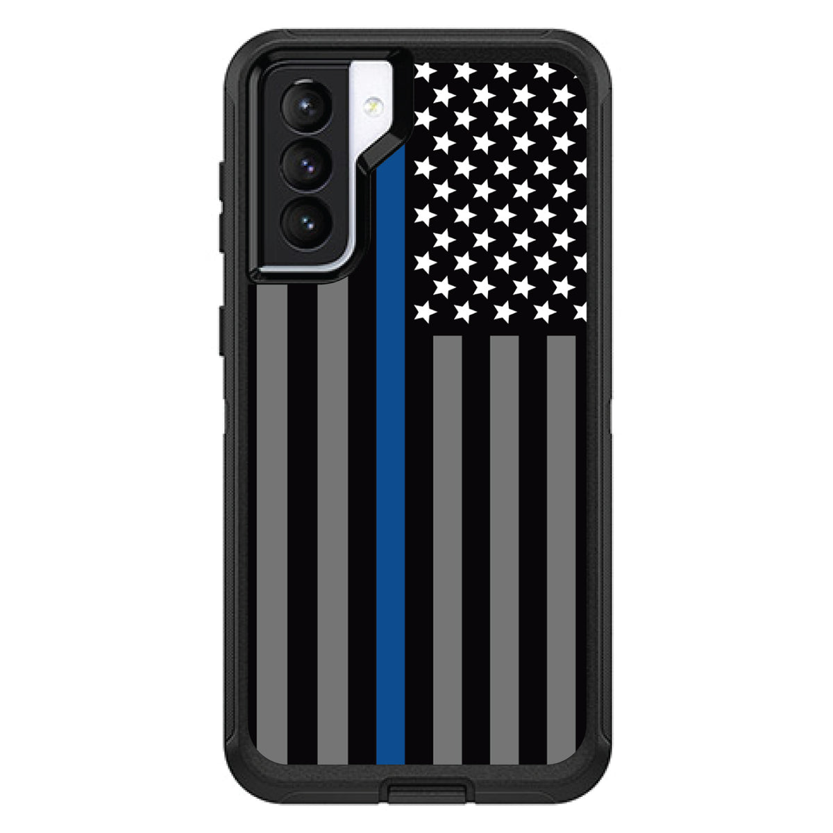 Thin Blue Line US Flag Law Enforcement OtterBox Defender Case for iPhone & Galaxy, view 5