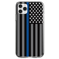 Thin Blue Line US Flag Law Enforcement Clear Shockproof iPhone Case