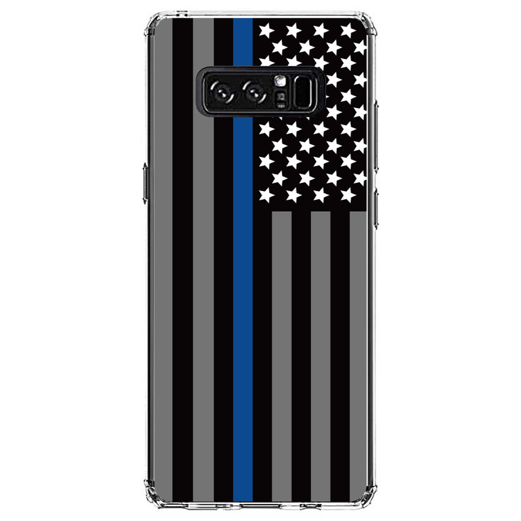 Thin Blue Line US Flag Law Enforcement Clear Shockproof iPhone Case, view 12