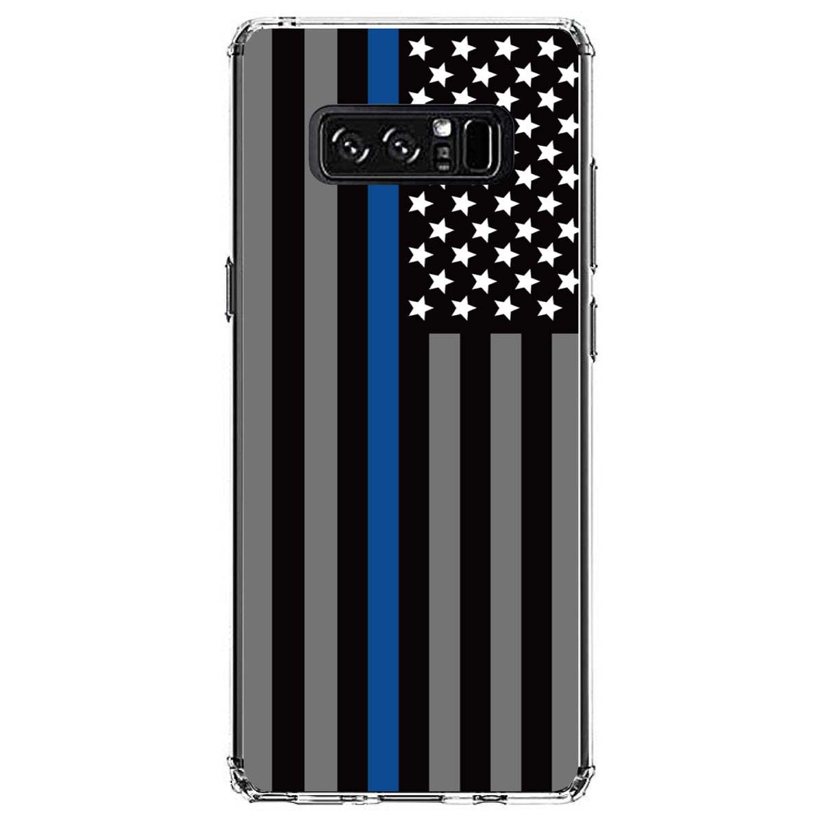 Thin Blue Line US Flag Law Enforcement Clear Shockproof iPhone Case, view 12