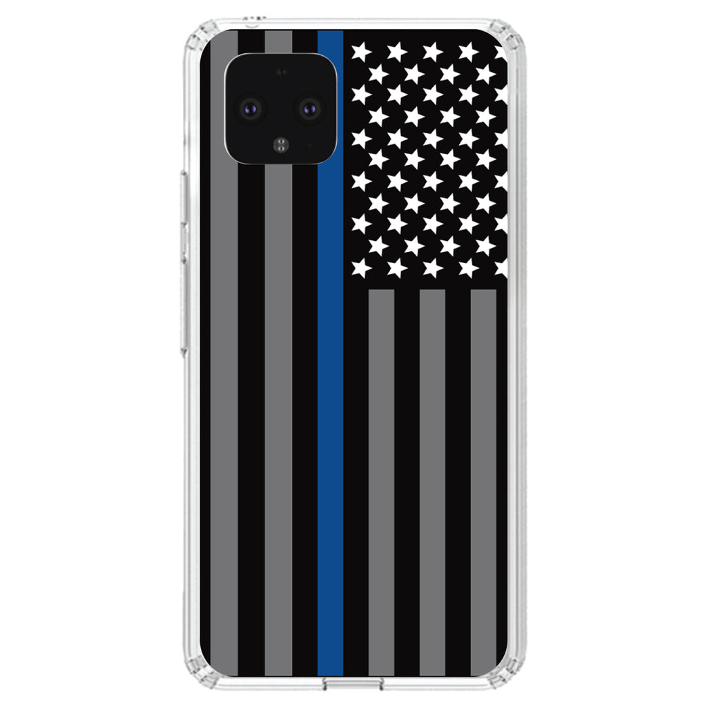 Thin Blue Line US Flag Law Enforcement Clear Shockproof iPhone Case, view 23